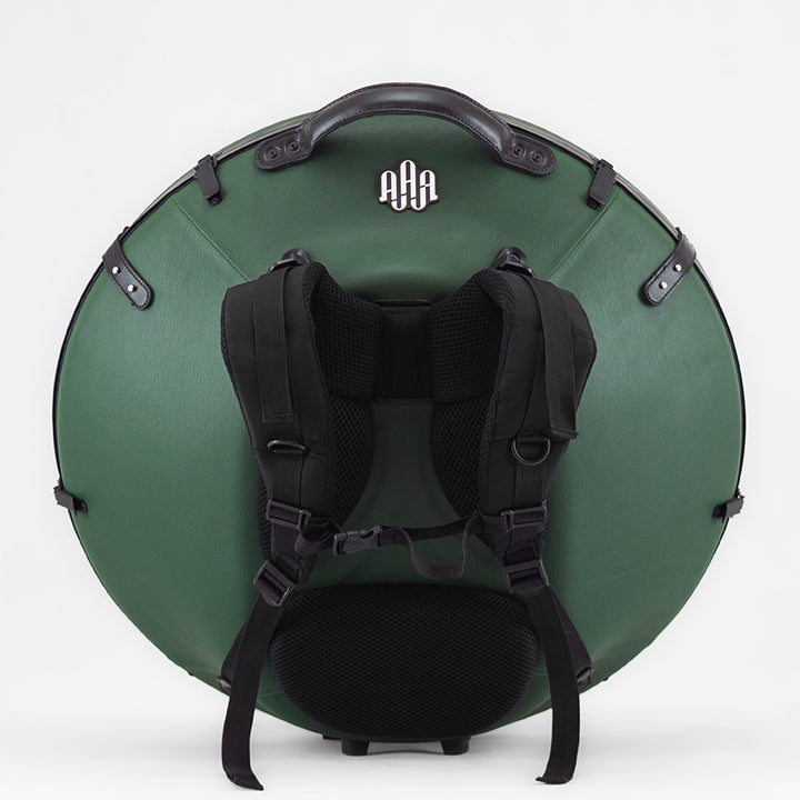 Ansicht des Bequemen Avaya Handpan Hardcases von hinten. Man sieht den stark gepolsterten Rücken